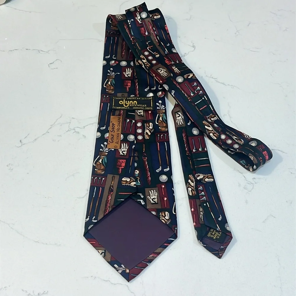 Alynn Golf Novelty Neckware Multicolor Silk Men's Tie